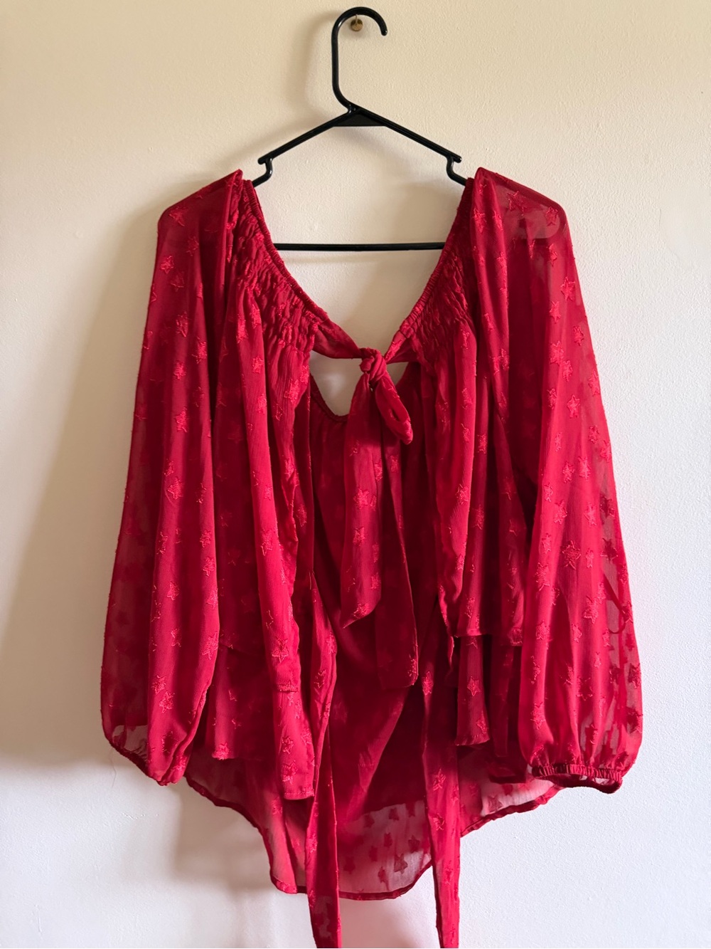 Torrid NWT Festi Tiered Tie Back Blouse plus size 1X 14/16 - Picture 14 of 16